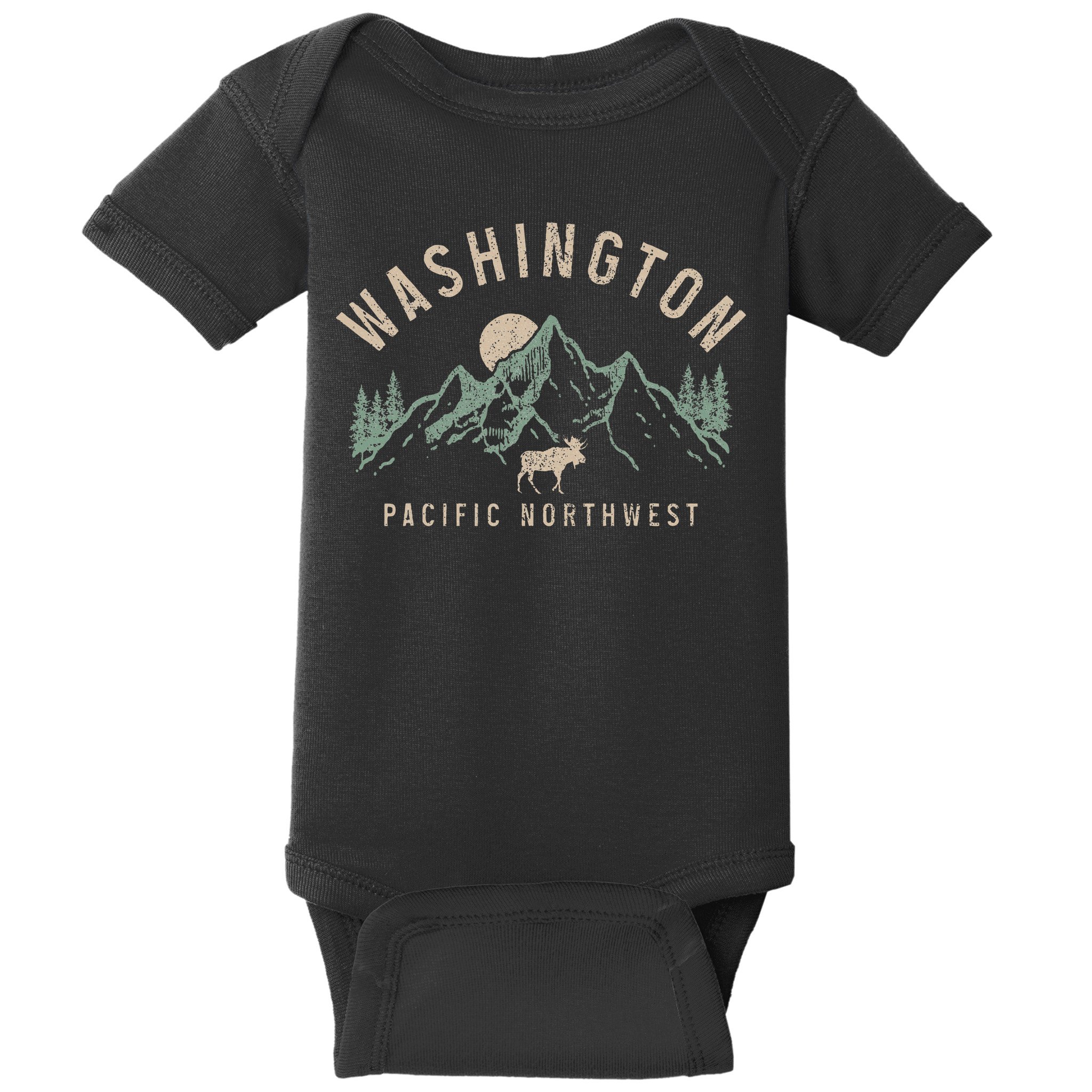 Washington Pnw Moose Pacific Northwest Souvenir Pride Baby Bodysuit