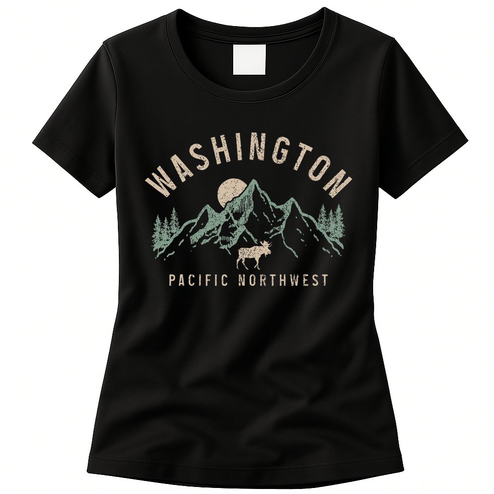 Washington Pnw Moose Pacific Northwest Souvenir Pride Womens T-Shirt