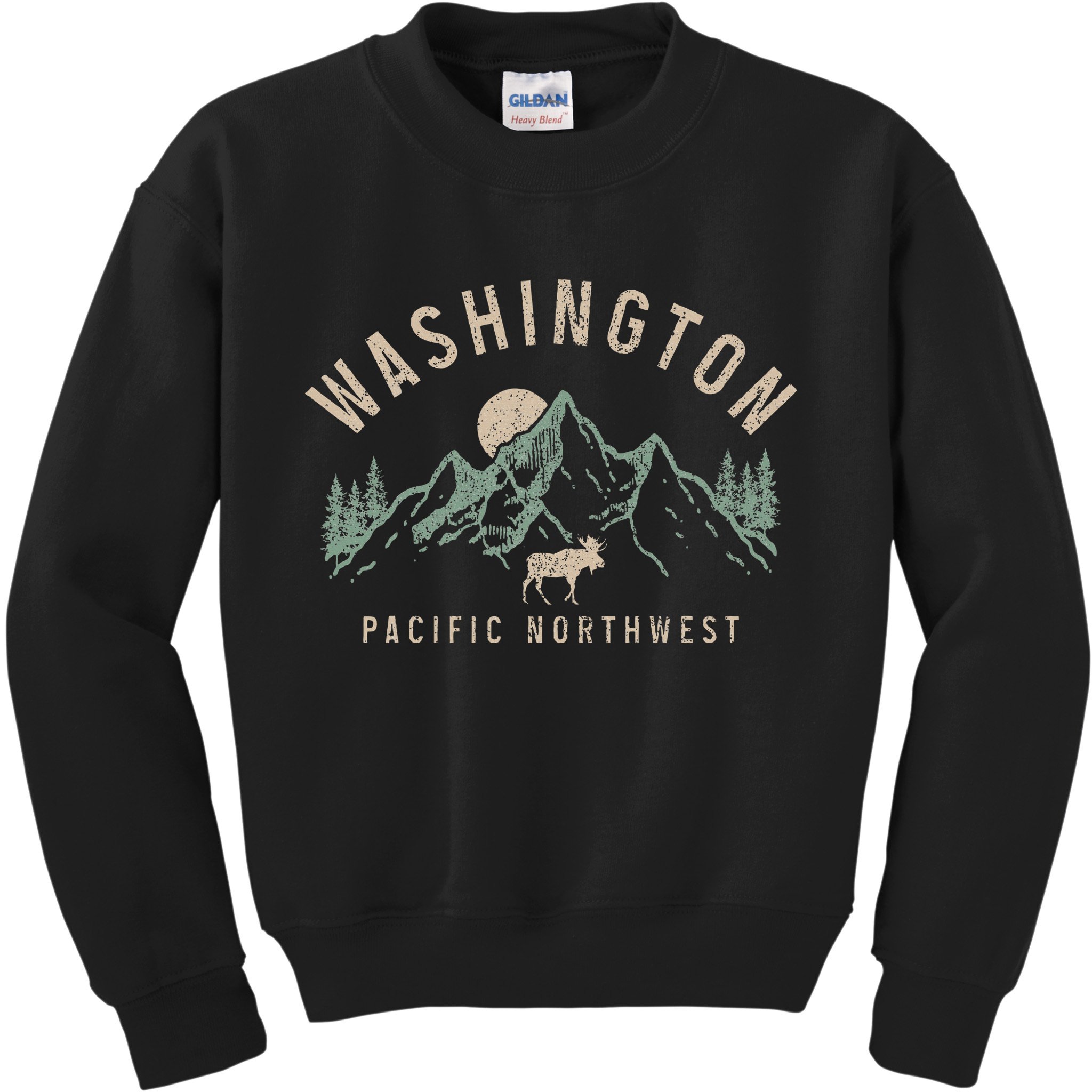 Washington Pnw Moose Pacific Northwest Souvenir Pride Kids Sweatshirt