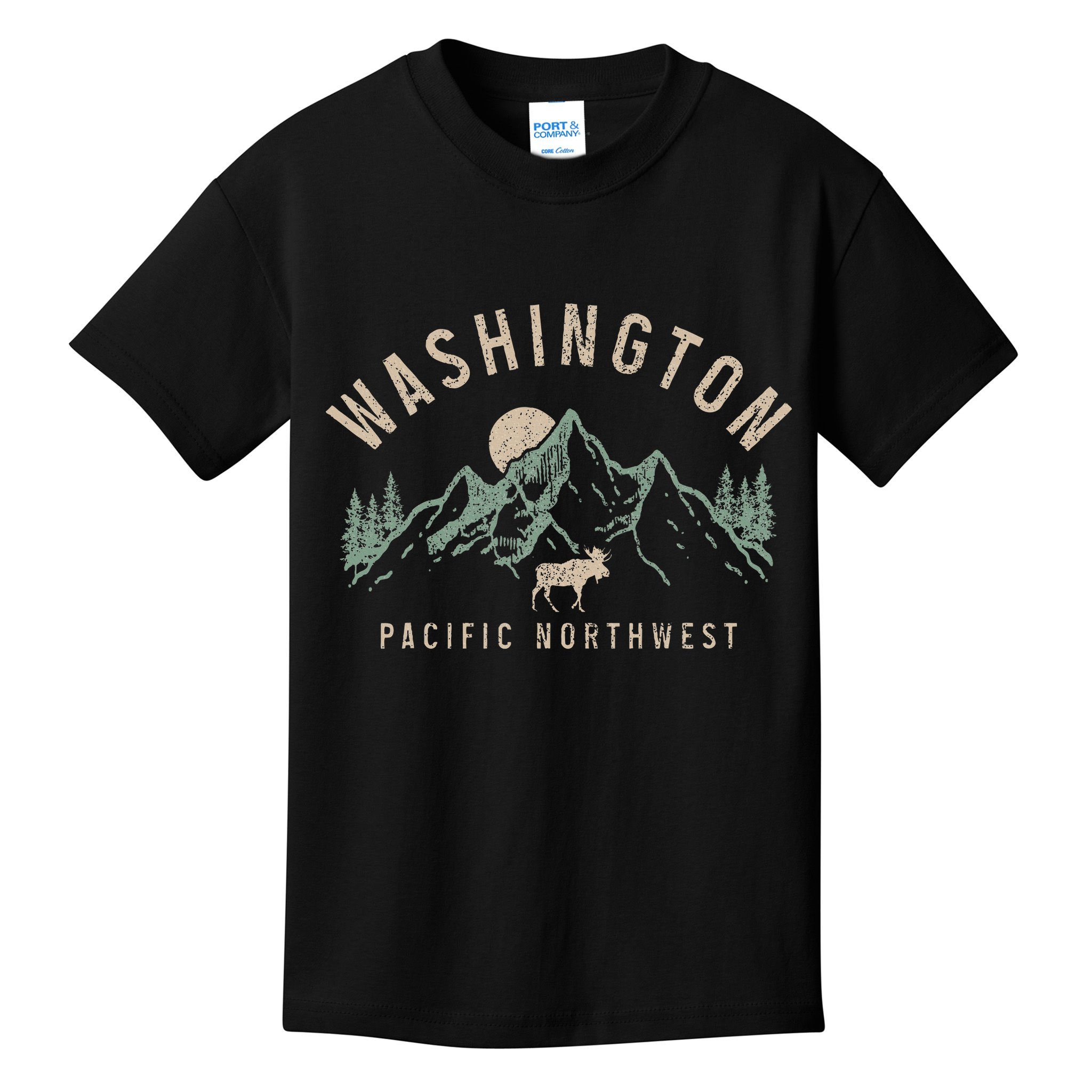 Washington Pnw Moose Pacific Northwest Souvenir Pride Kids T-Shirt
