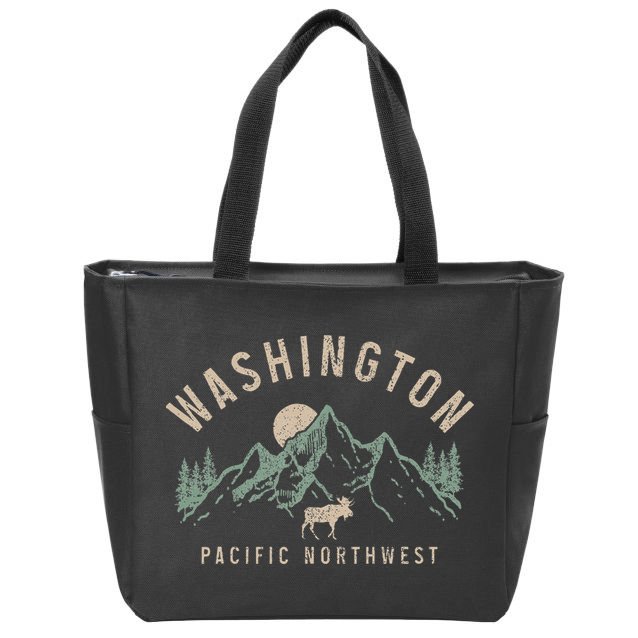 Washington Pnw Moose Pacific Northwest Souvenir Pride Zip Tote Bag