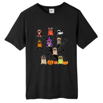 Witches Pug Mummy Pug Dracula Vampire Pug Halloween Tree Cute Gift Tall Fusion ChromaSoft Performance T-Shirt