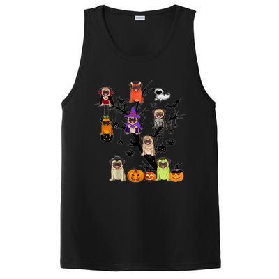 Witches Pug Mummy Pug Dracula Vampire Pug Halloween Tree Cute Gift PosiCharge Competitor Tank