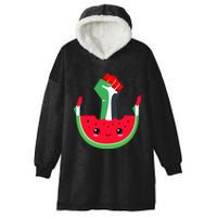 Watermelon Palestine Map Country Patriots And Supporters Hooded Wearable Blanket