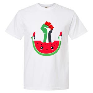 Watermelon Palestine Map Country Patriots And Supporters Garment-Dyed Heavyweight T-Shirt