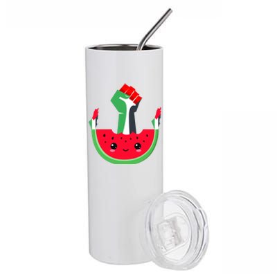 Watermelon Palestine Map Country Patriots And Supporters Stainless Steel Tumbler