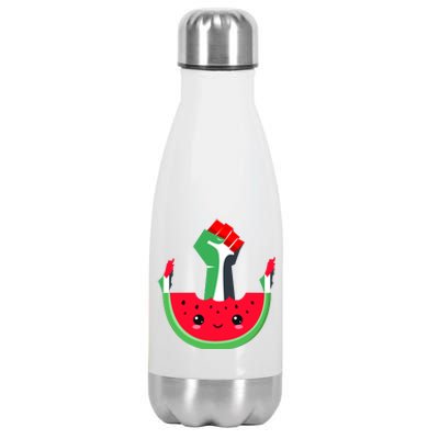 Watermelon Palestine Map Country Patriots And Supporters Stainless Steel Insulated Water Bottle