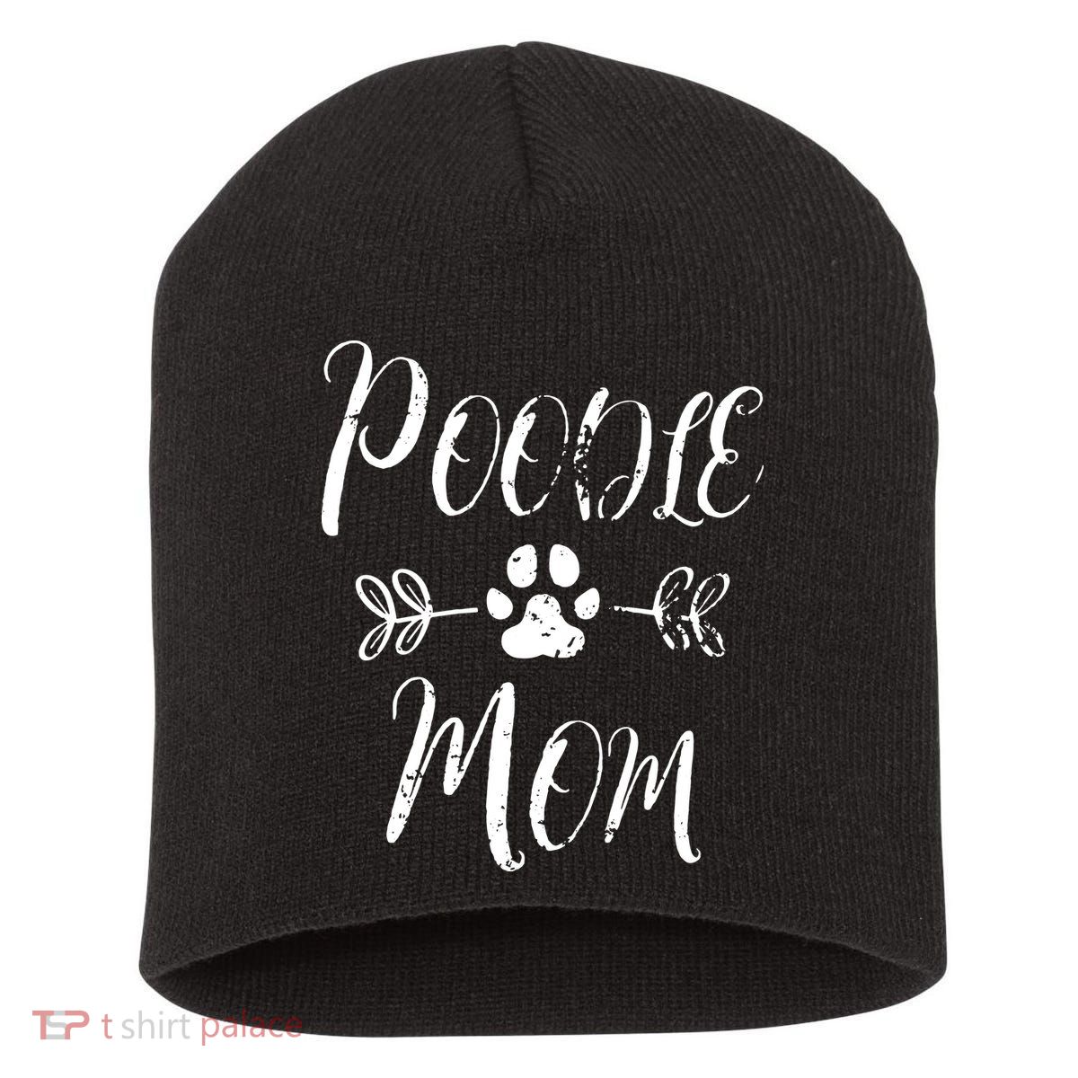 Womens Poodle Mom Poodle Lover Owner Funny Dog Mom Short Acrylic Beanie
