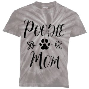 Womens Poodle Mom Poodle Lover Owner Funny Dog Mom Kids Tie-Dye T-Shirt