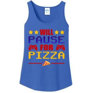 Will Pause My Game For Pizza Funny Gaming Gift Cool Gift Ladies Essential Tank