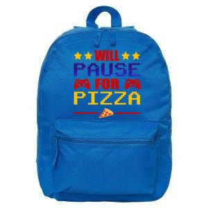 Will Pause My Game For Pizza Funny Gaming Gift Cool Gift 16 in Basic Backpack