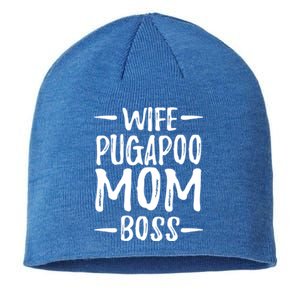 Wife Pugapoo Mom Boss Funny Dog Mom Gift Idea Gift Sustainable Beanie