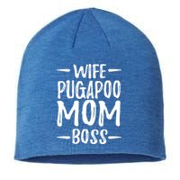 Wife Pugapoo Mom Boss Funny Dog Mom Gift Idea Gift Sustainable Beanie