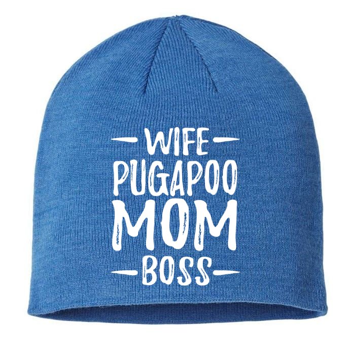 Wife Pugapoo Mom Boss Funny Dog Mom Gift Idea Gift Sustainable Beanie