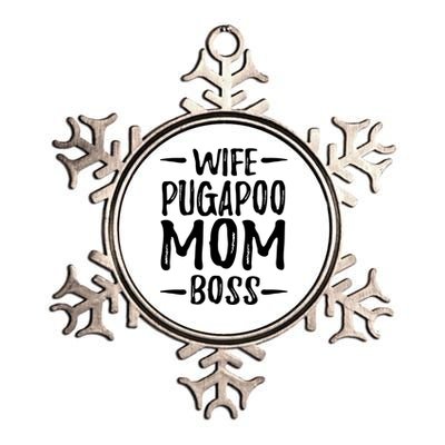 Wife Pugapoo Mom Boss Funny Dog Mom Gift Idea Gift Metallic Star Ornament