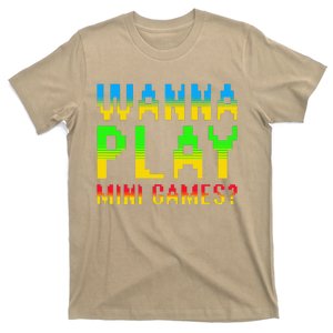 Wanna Play Mini Games Retro Arcade Gamer Meme Monkey T-Shirt