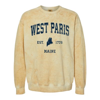 West Paris Maine Me Vintage Athletic Colorblast Crewneck Sweatshirt