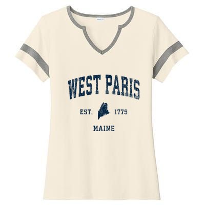 West Paris Maine Me Vintage Athletic Ladies Halftime Notch Neck Tee