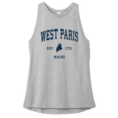 West Paris Maine Me Vintage Athletic Ladies PosiCharge Tri-Blend Wicking Tank