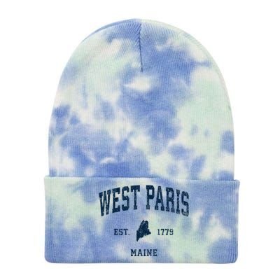 West Paris Maine Me Vintage Athletic Tie Dye 12in Knit Beanie