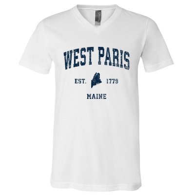 West Paris Maine Me Vintage Athletic V-Neck T-Shirt