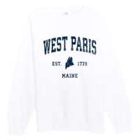 West Paris Maine Me Vintage Athletic Premium Crewneck Sweatshirt