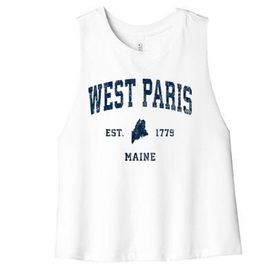 West Paris Maine Me Vintage Athletic Women's Racerback Cropped Tank