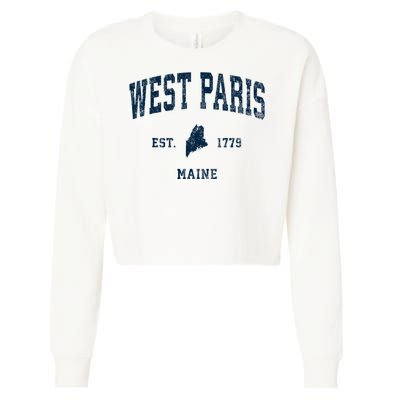 West Paris Maine Me Vintage Athletic Cropped Pullover Crew