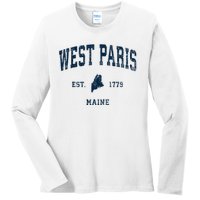 West Paris Maine Me Vintage Athletic Ladies Long Sleeve Shirt