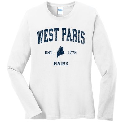 West Paris Maine Me Vintage Athletic Ladies Long Sleeve Shirt