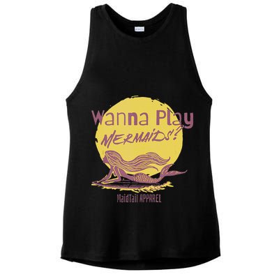 Wanna Play Mermaids Funny Cute Mermaid Swim Team Love Ladies PosiCharge Tri-Blend Wicking Tank