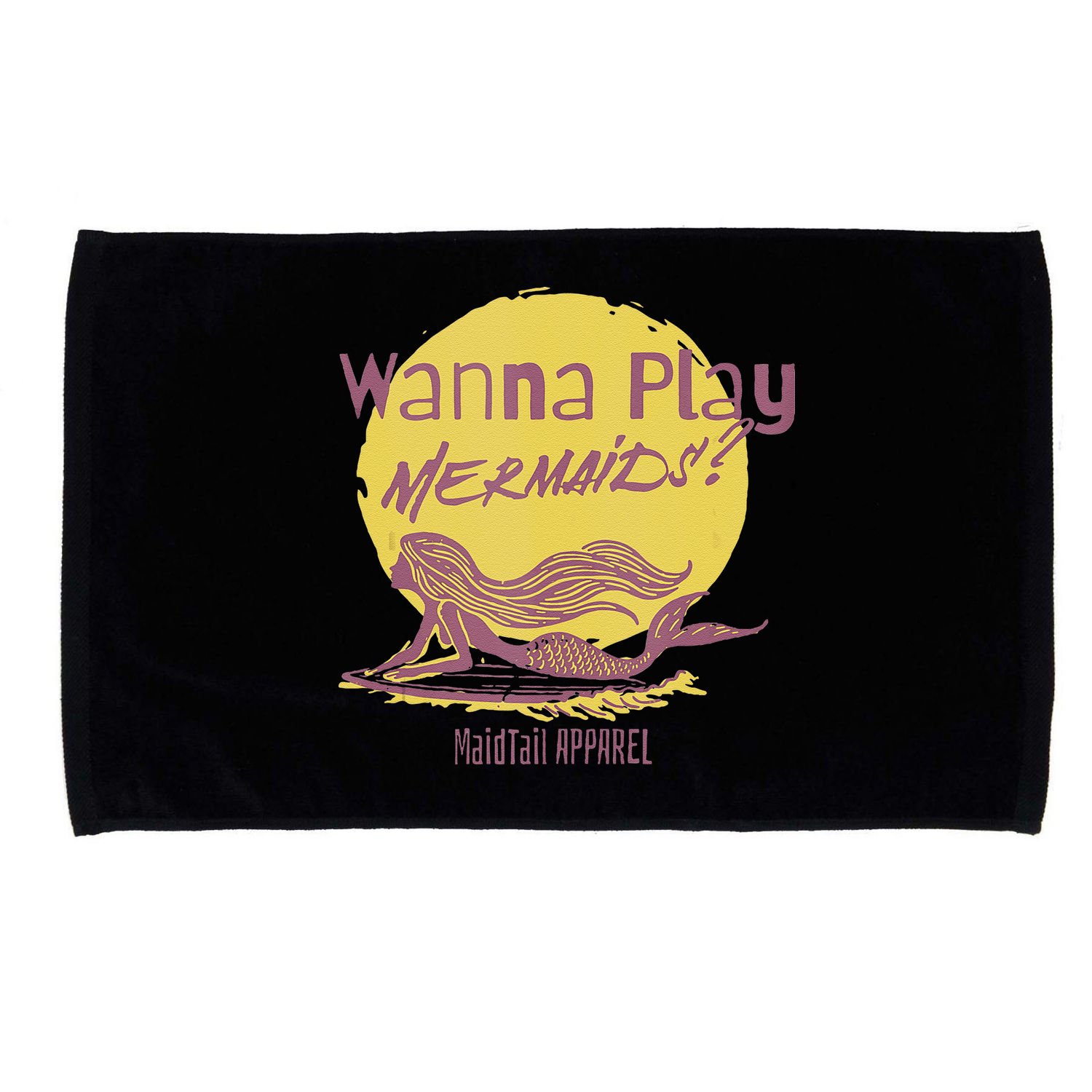 Wanna Play Mermaids Funny Cute Mermaid Swim Team Love Microfiber Hand Towel