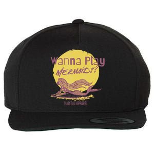 Wanna Play Mermaids Funny Cute Mermaid Swim Team Love Wool Snapback Cap