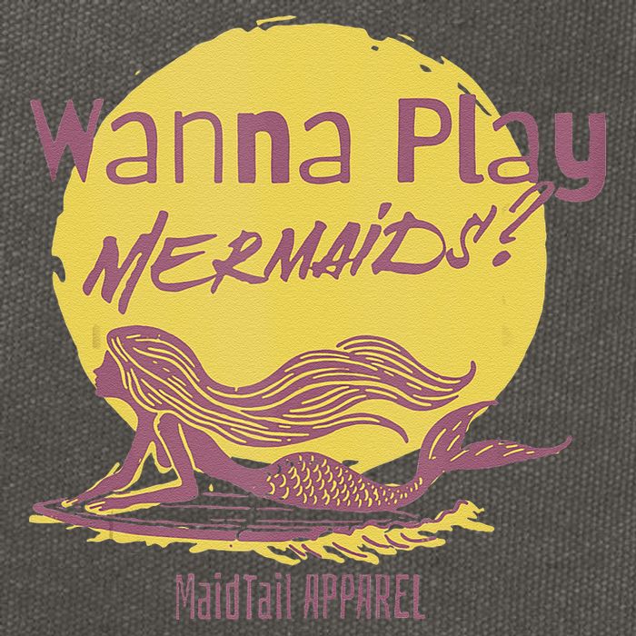 Wanna Play Mermaids Funny Cute Mermaid Swim Team Love Cotton Canvas Backpack