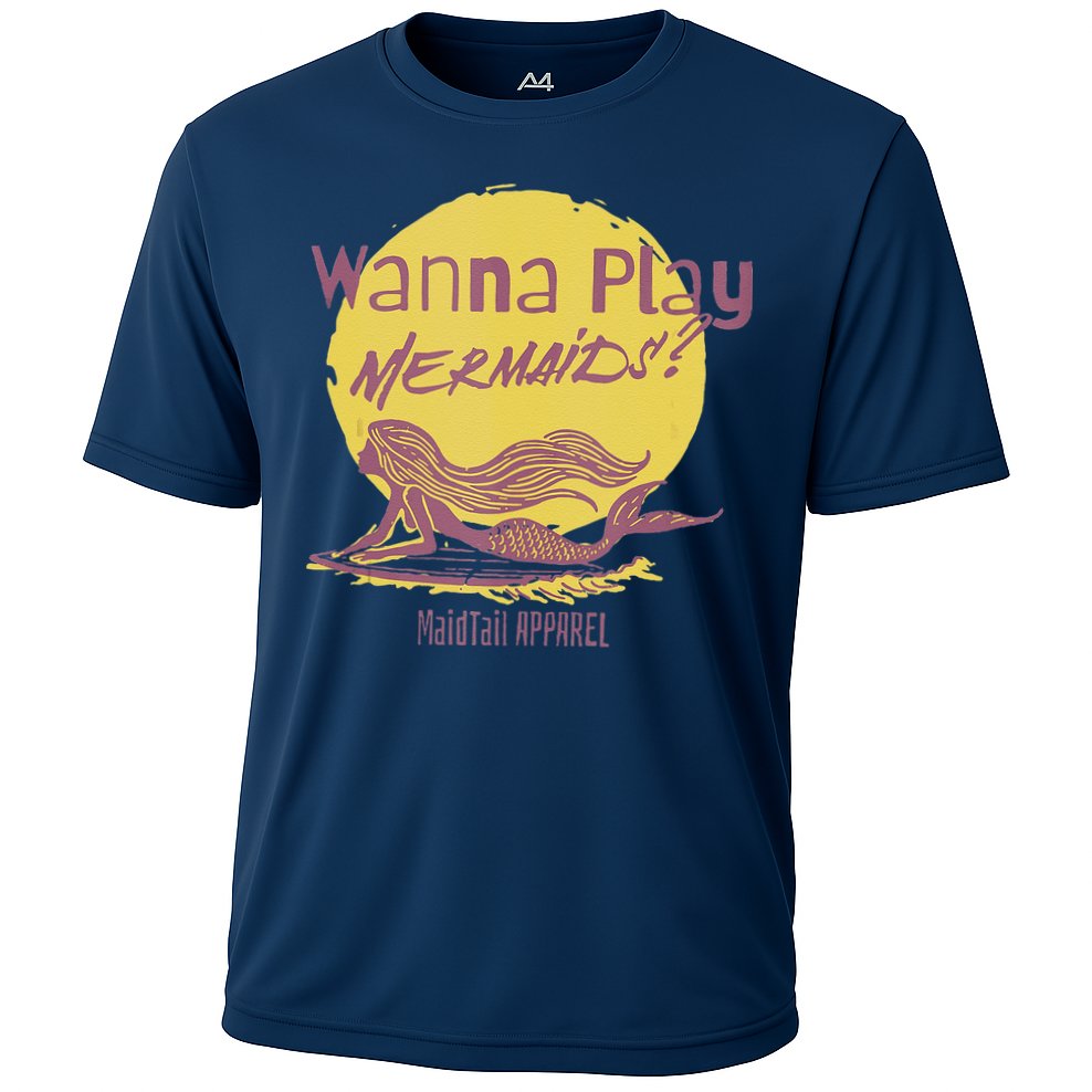 Wanna Play Mermaids Funny Cute Mermaid Swim Team Love Cooling Performance Crew T-Shirt