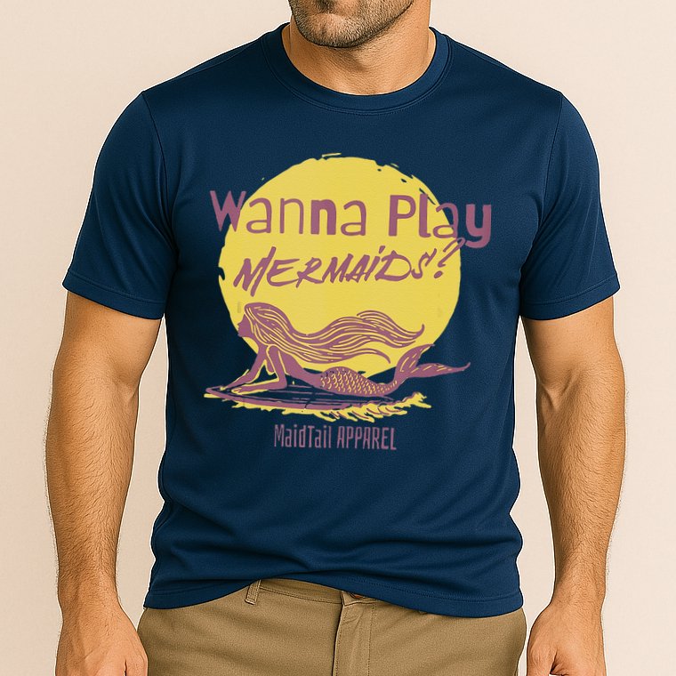 Wanna Play Mermaids Funny Cute Mermaid Swim Team Love Cooling Performance Crew T-Shirt