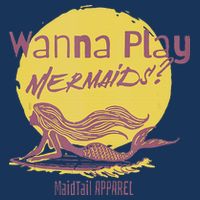 Wanna Play Mermaids Funny Cute Mermaid Swim Team Love Cooling Performance Crew T-Shirt