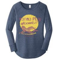 Wanna Play Mermaids Funny Cute Mermaid Swim Team Love Women's Perfect Tri Tunic Long Sleeve Shirt