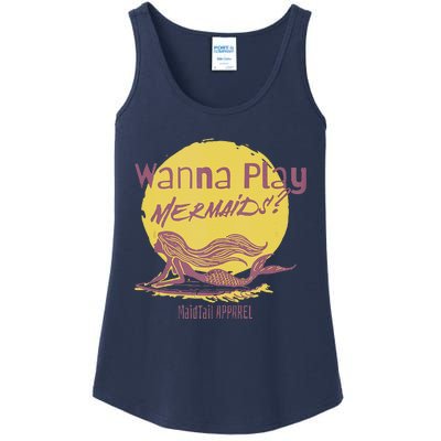 Wanna Play Mermaids Funny Cute Mermaid Swim Team Love Ladies Essential Tank