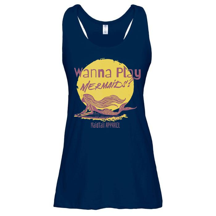 Wanna Play Mermaids Funny Cute Mermaid Swim Team Love Ladies Essential Flowy Tank