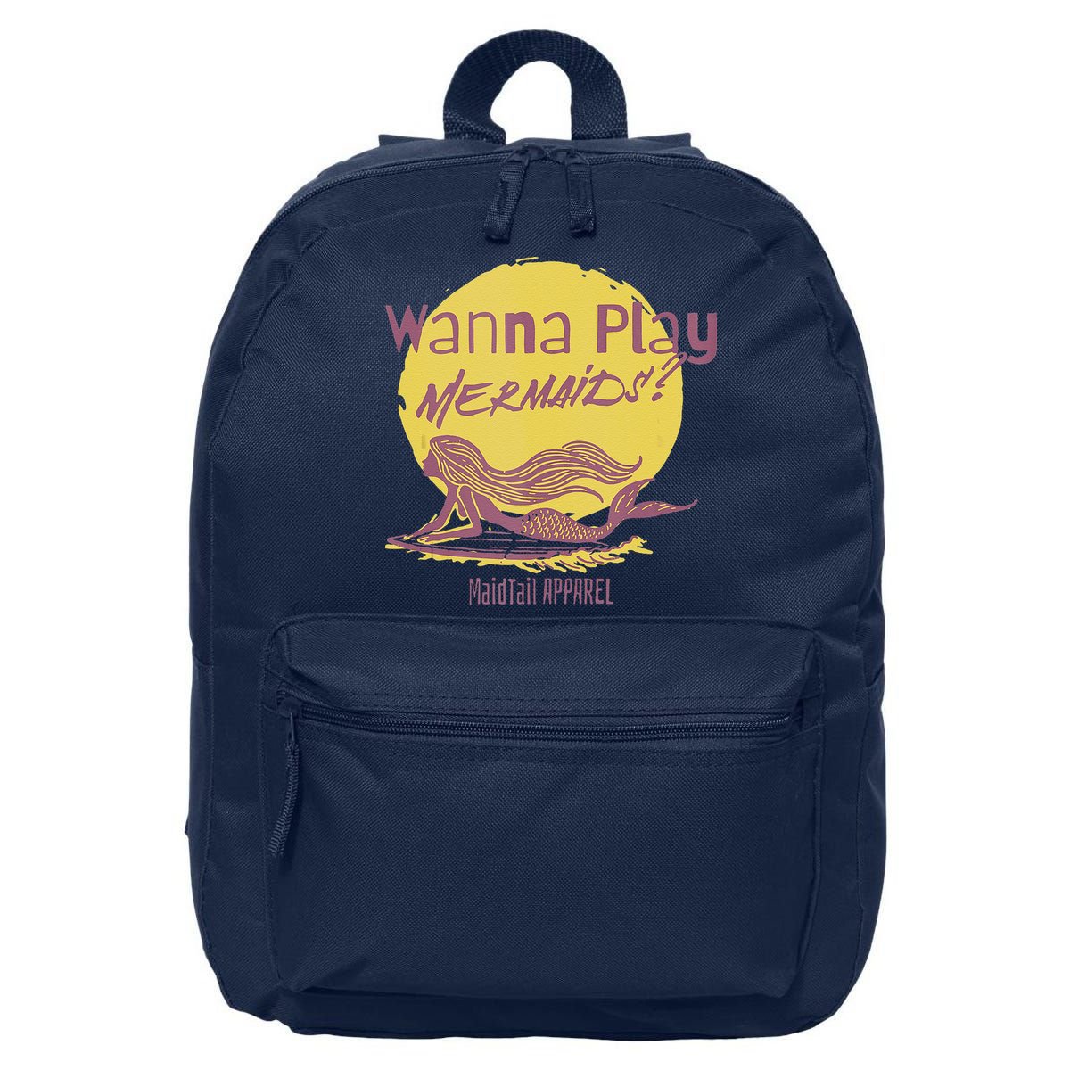 Wanna Play Mermaids Funny Cute Mermaid Swim Team Love 16 in Basic Backpack