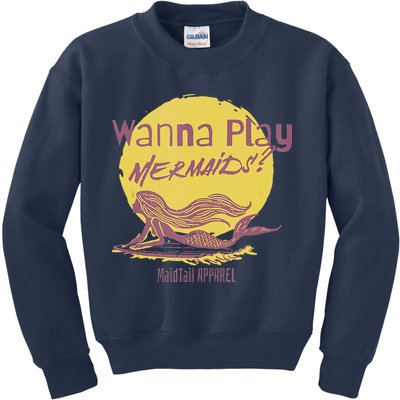Wanna Play Mermaids Funny Cute Mermaid Swim Team Love Kids Sweatshirt