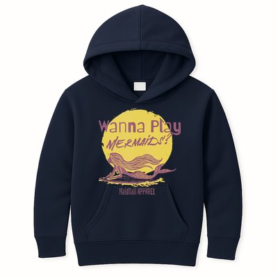Wanna Play Mermaids Funny Cute Mermaid Swim Team Love Kids Hoodie