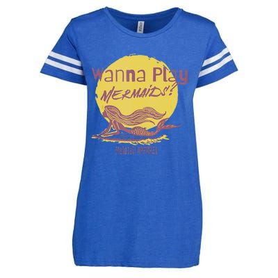 Wanna Play Mermaids Funny Cute Mermaid Swim Team Love Enza Ladies Jersey Football T-Shirt