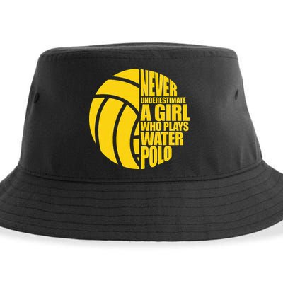 Water Polo Never Underestimate A Girl Who Plays Water Polo Sustainable Bucket Hat