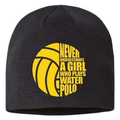 Water Polo Never Underestimate A Girl Who Plays Water Polo Sustainable Beanie