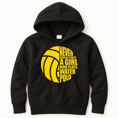 Water Polo Never Underestimate A Girl Who Plays Water Polo Kids Hoodie