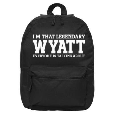 Wyatt Personal Name Funny Wyatt 16 in Basic Backpack