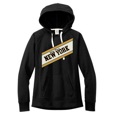 White Plains New York Varsity Logo Women's Fleece Hoodie