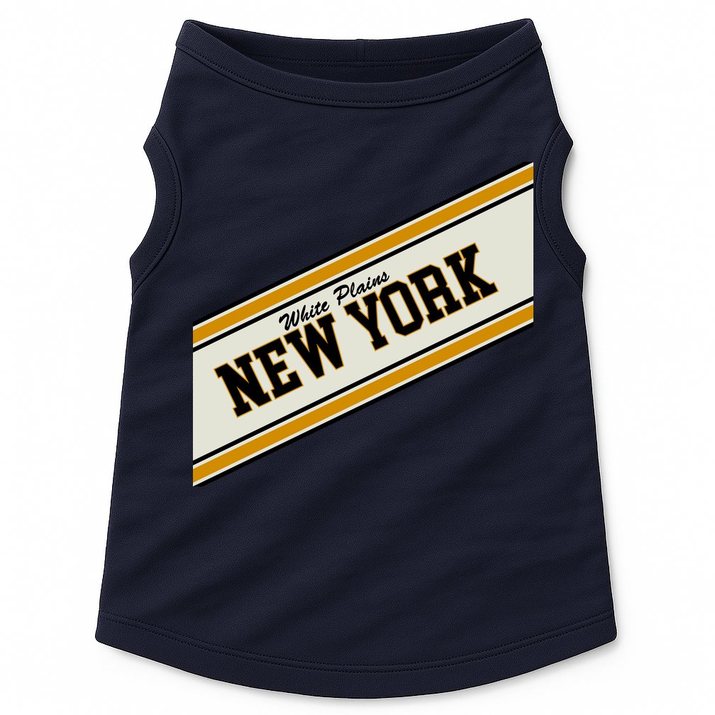 White Plains New York Varsity Logo Doggie Tank